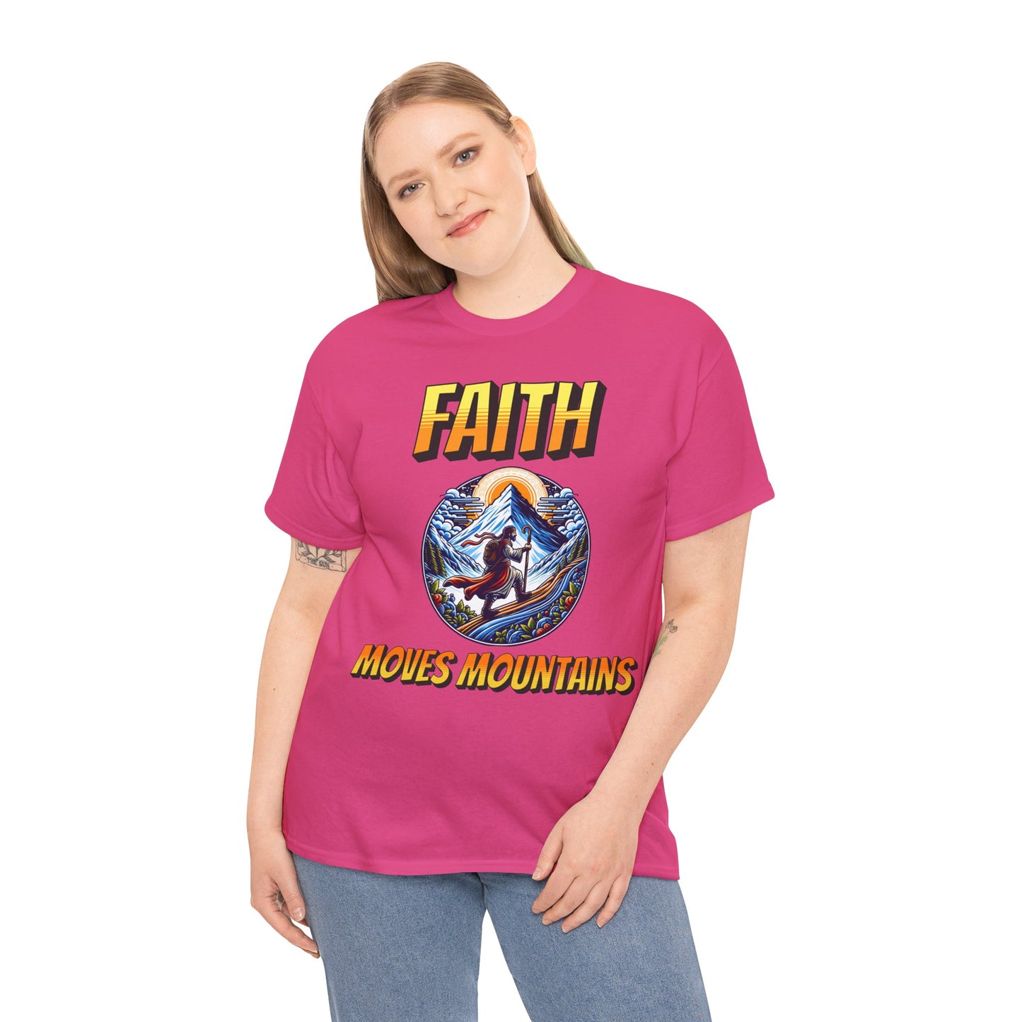 (Faith Moves Mountains) Heavy Cotton Tee