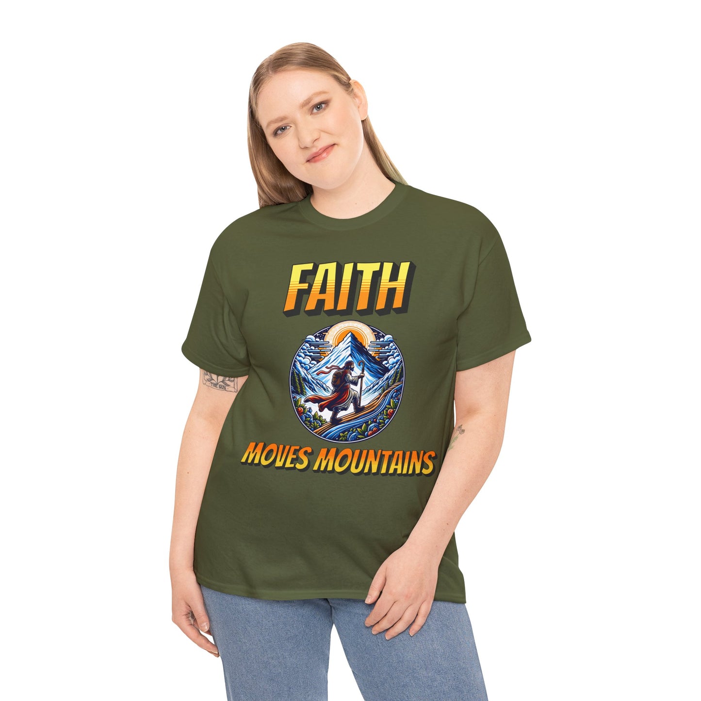 (Faith Moves Mountains) Heavy Cotton Tee