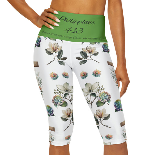 (Philippians 4:13) Yoga Capri Leggings