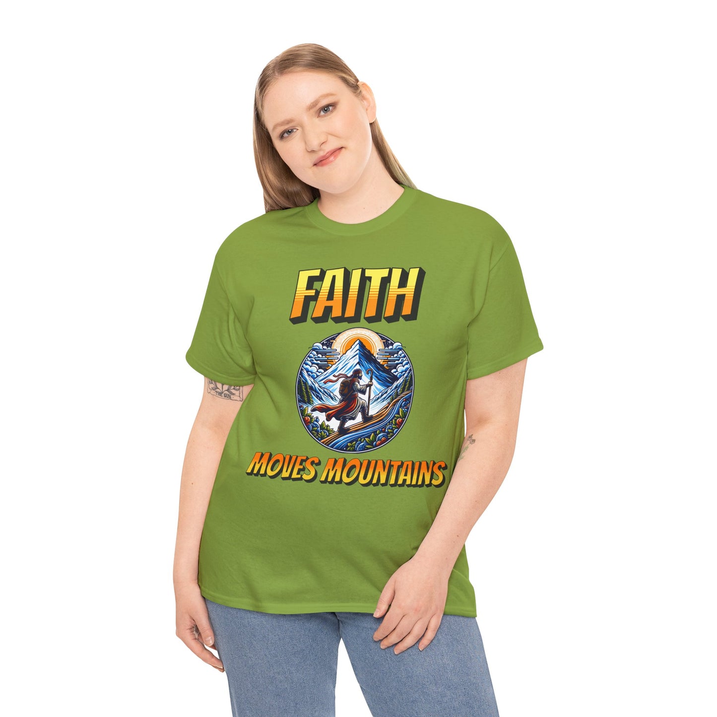 (Faith Moves Mountains) Heavy Cotton Tee