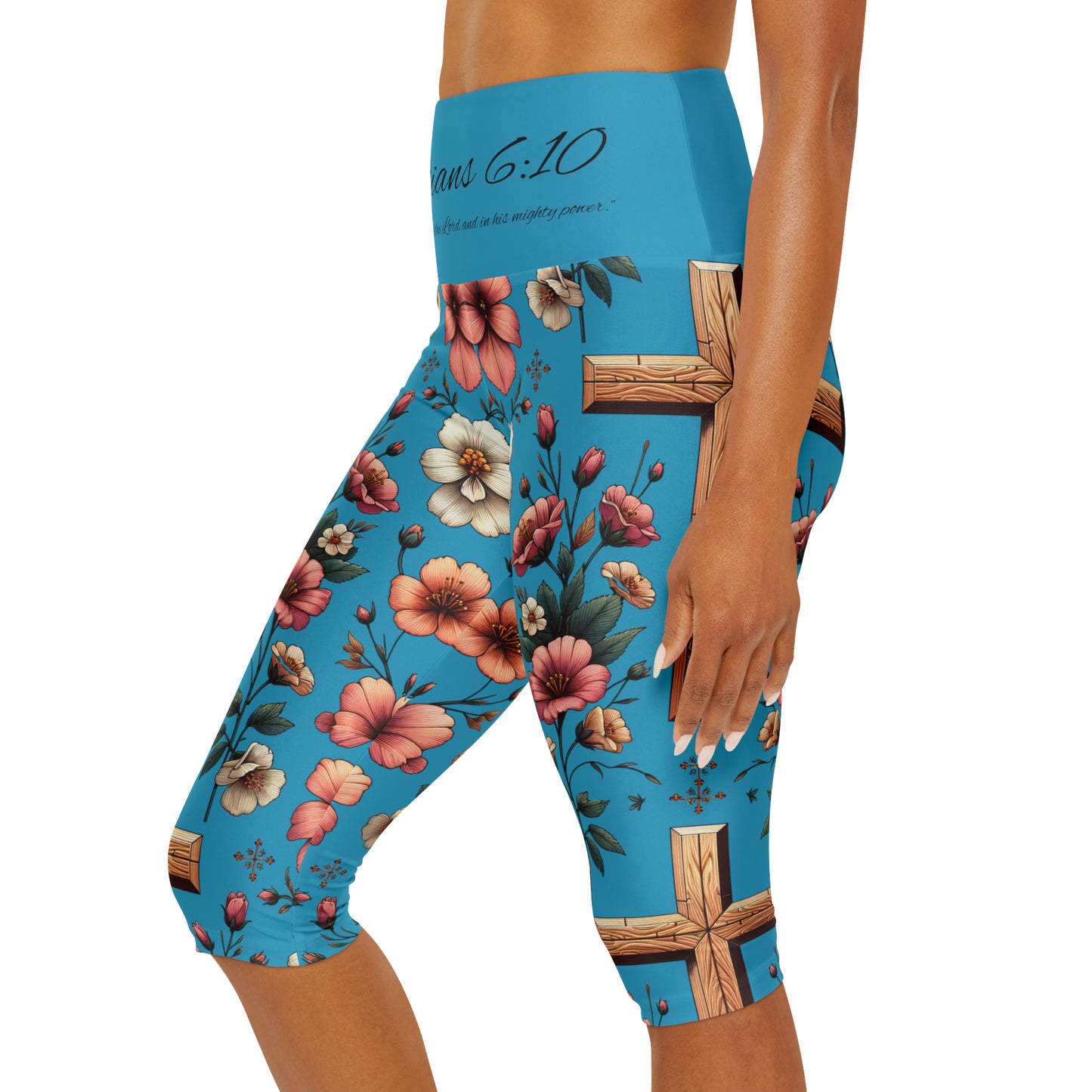 (Ephesians 6:10) Yoga Capri Leggings