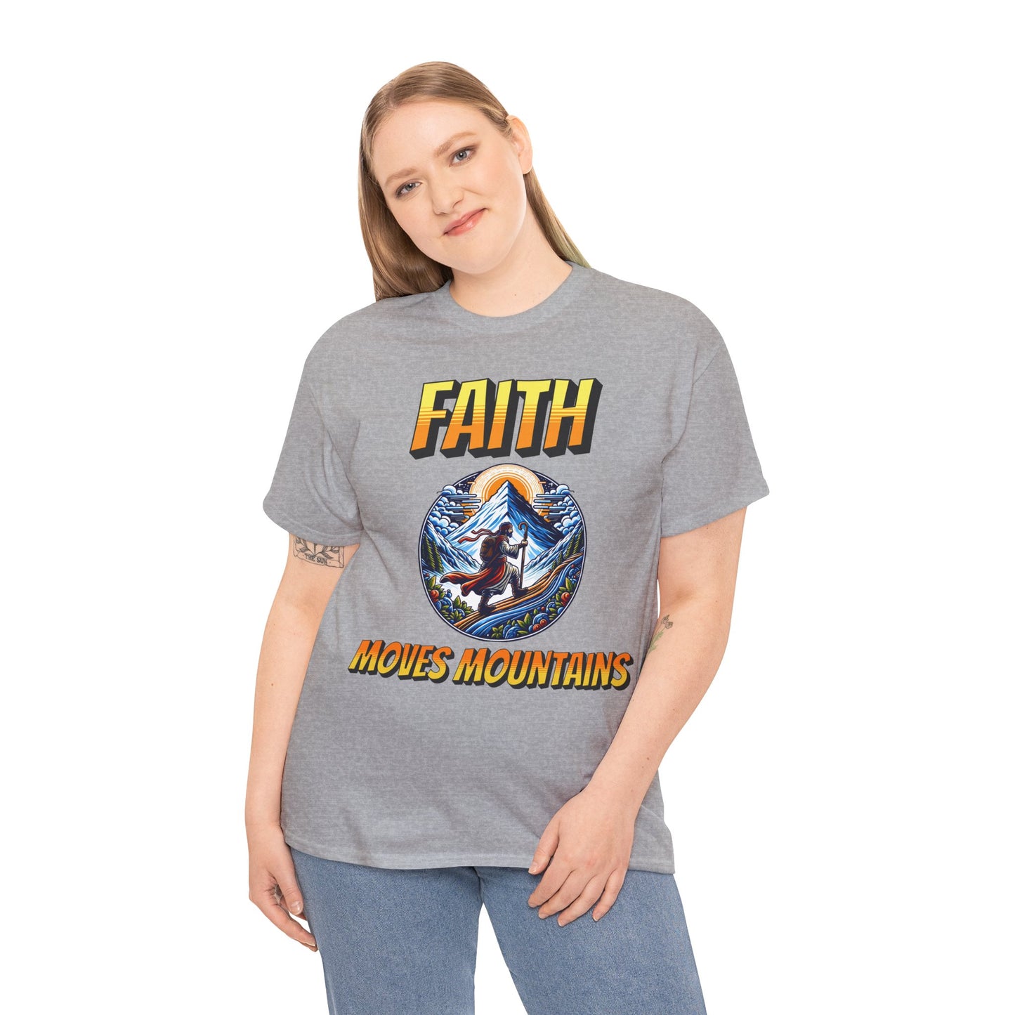 (Faith Moves Mountains) Heavy Cotton Tee