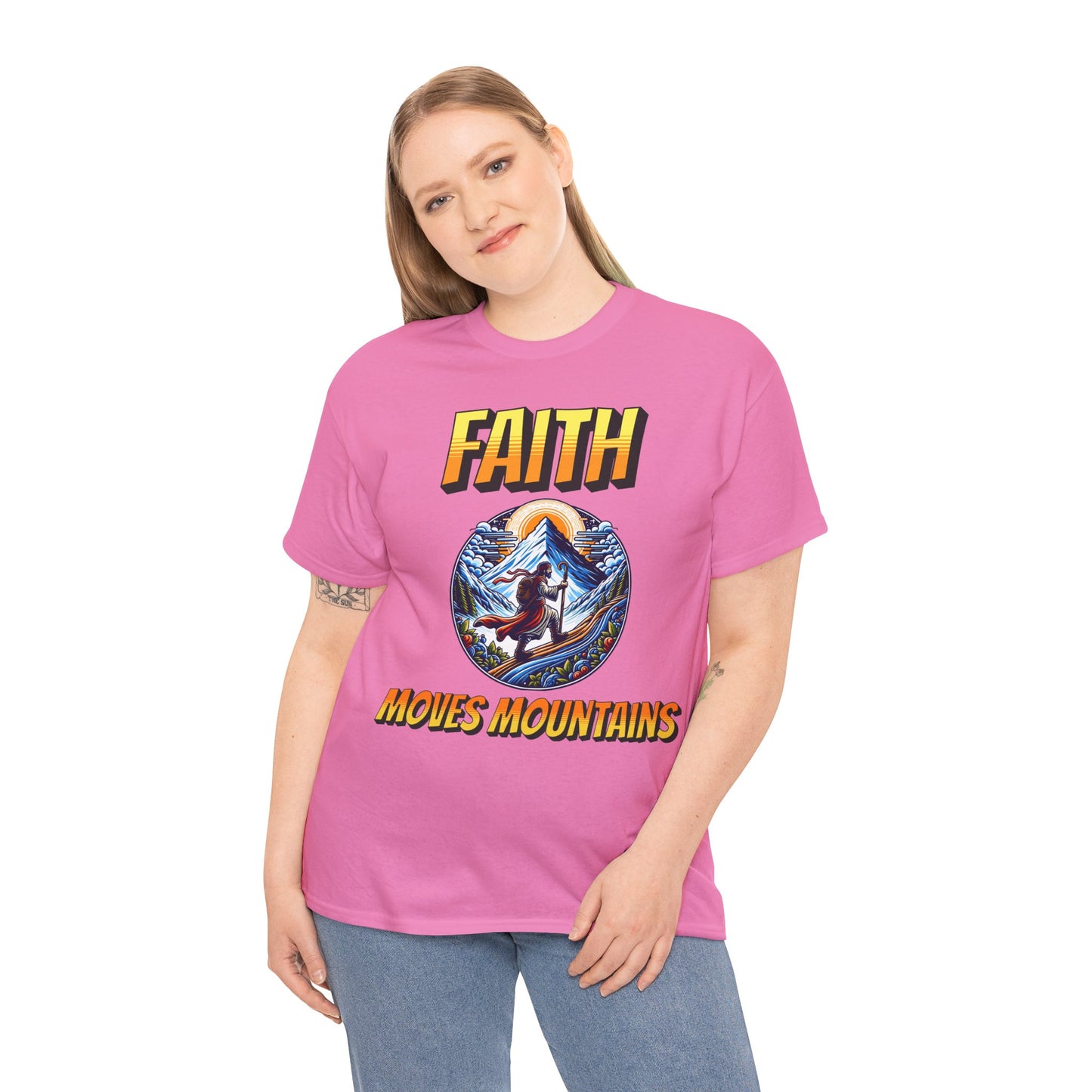 (Faith Moves Mountains) Heavy Cotton Tee