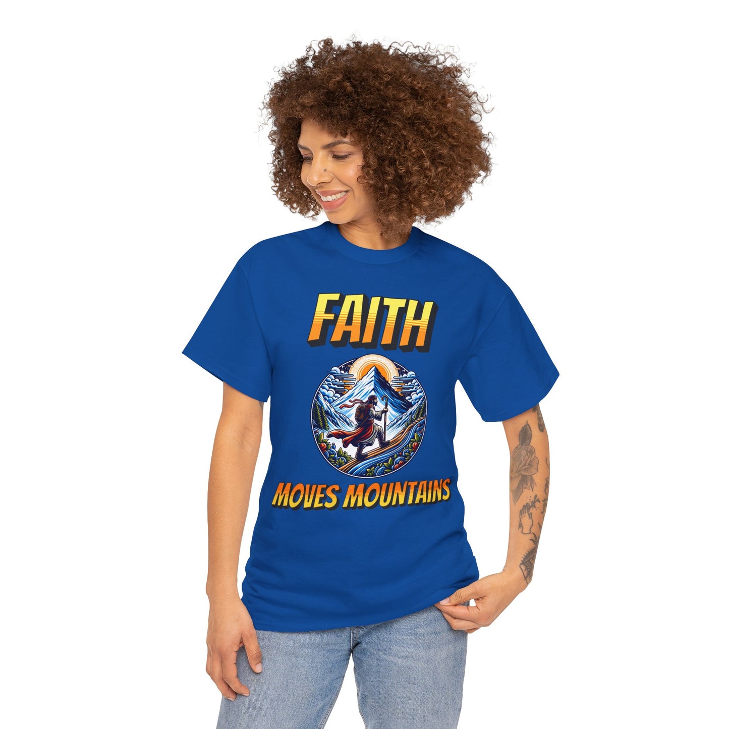 (Faith Moves Mountains) Heavy Cotton Tee