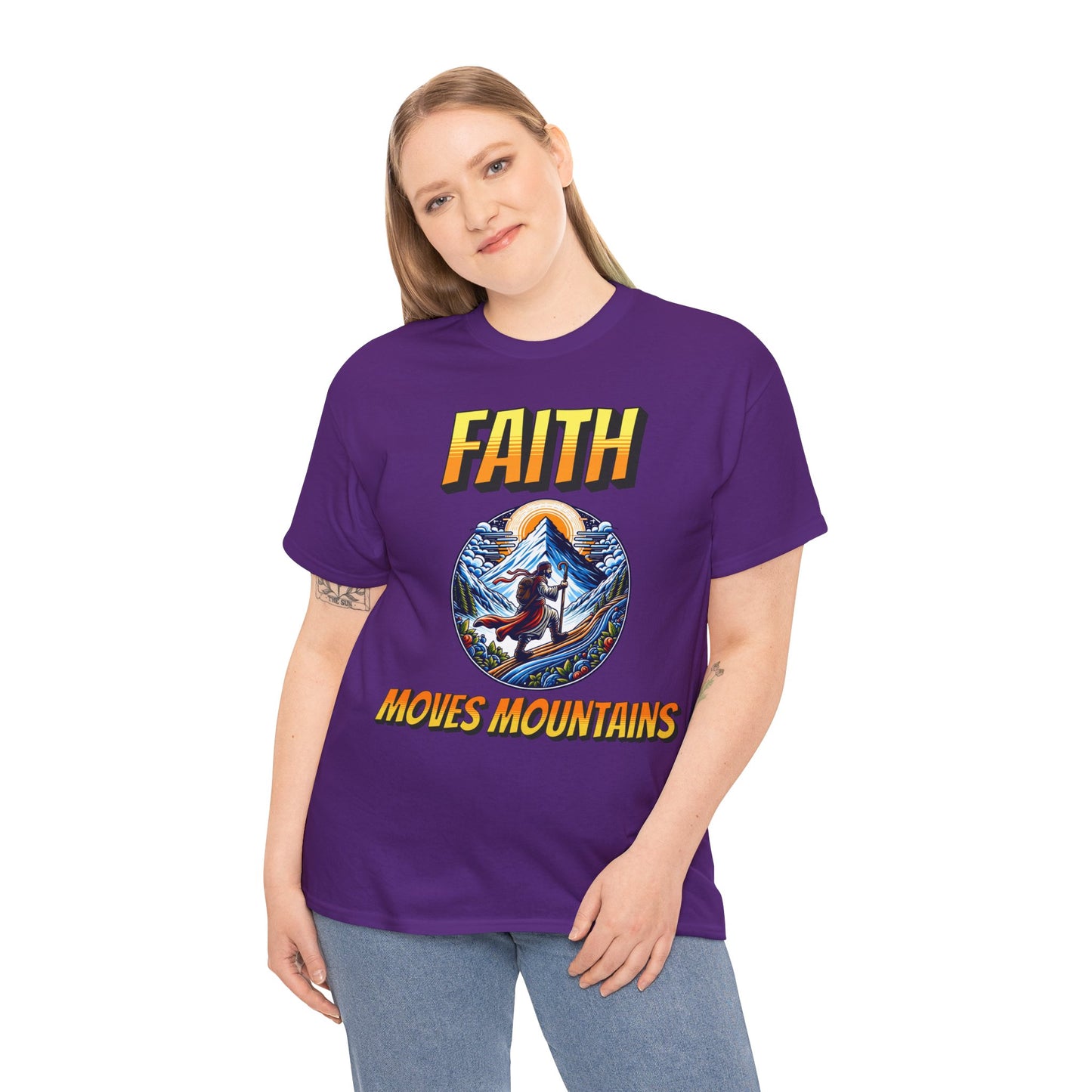 (Faith Moves Mountains) Heavy Cotton Tee