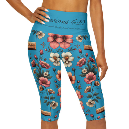 (Ephesians 6:10) Yoga Capri Leggings